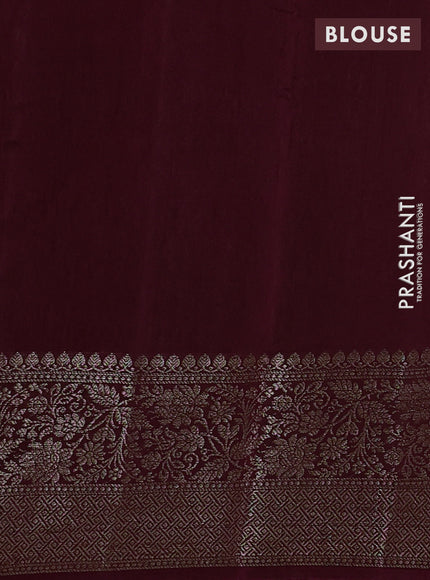 Banarasi semi matka silk saree wine shade with allover thread & zari weaves and woven border
