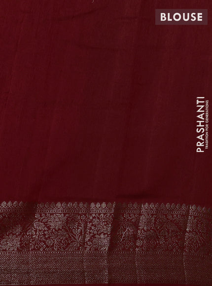 Banarasi semi matka silk saree kumkum red with allover thread & zari weaves and woven border