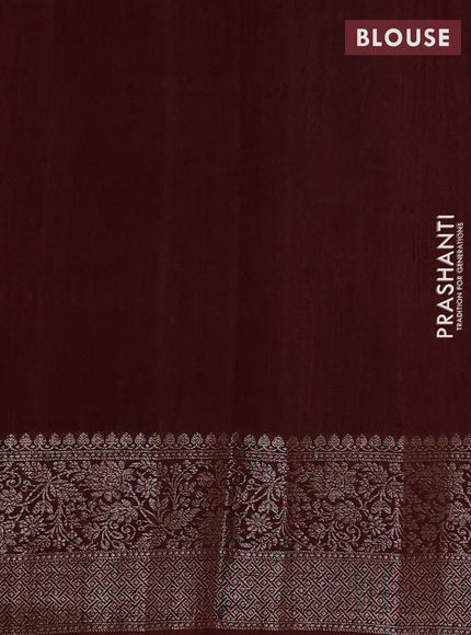 Banarasi semi matka silk saree coffee brown with allover thread & zari weaves and woven border