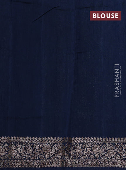 Banarasi semi matka silk saree peacock blue with allover thread & zari weaves and woven border