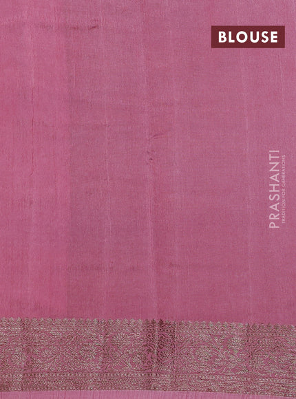 Banarasi semi matka silk saree dark pink and light pink with allover thread & zari weaves and woven border