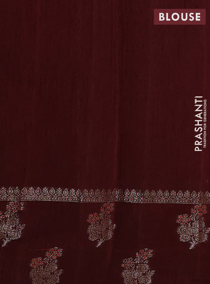 Banarasi semi matka silk saree coffee brown with allover thread & zari weaves and woven border