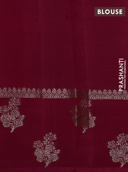Banarasi semi matka silk saree dark pink with allover thread & zari weaves and woven border