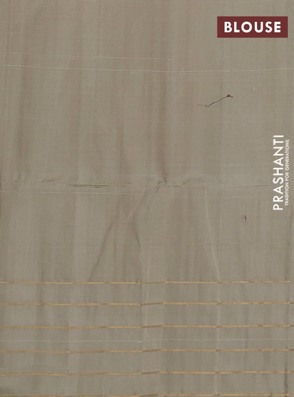 Pure soft silk saree coffee brown and beige with allover zari weaves & buttas and zari woven border