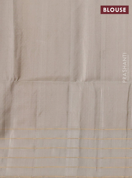 Pure soft silk saree deep maroon and grey with allover zari woven buttas and zari woven border
