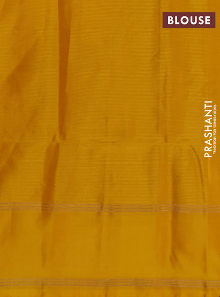 Pure soft silk saree deep wine shade and mustard yellow with allover zari woven buttas and zari woven border