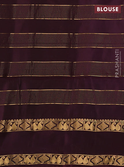 Pure soft silk saree lavender and deep wine shade with allover zari weaves & buttas and rettapet zari woven border