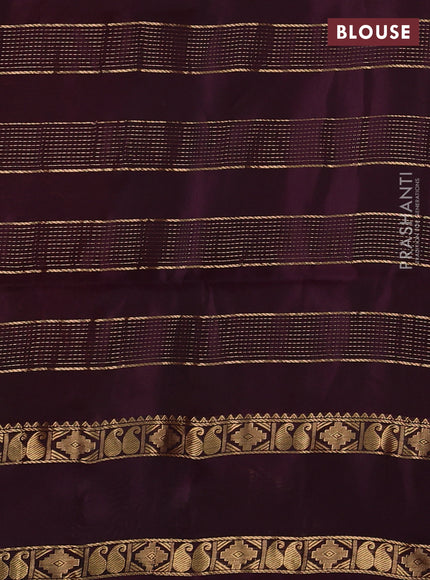 Pure soft silk saree pink and deep wine shade with allover zari weaves & buttas and rettapet zari woven border