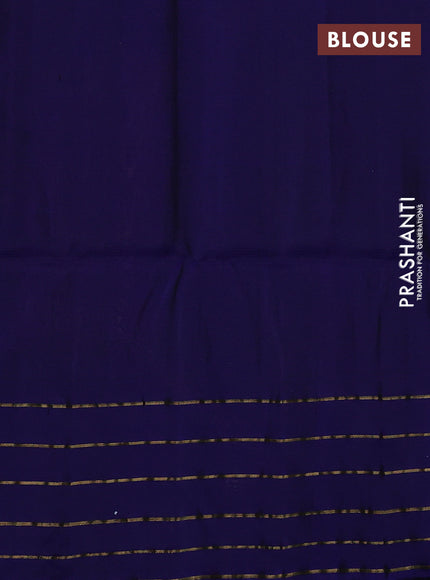 Pure soft silk saree peach shade and blue with allover zari weaves & buttas and zari woven border