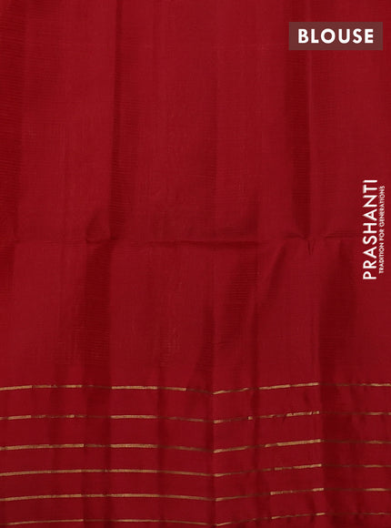 Pure soft silk saree lime green and red with allover zari weaves & buttas and zari woven border