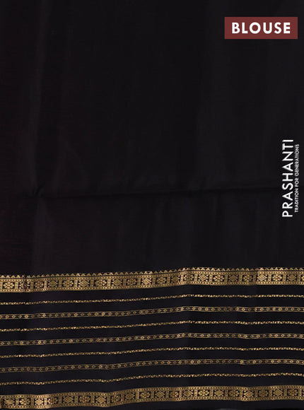 Pure soft silk saree dark pink and black with allover zari woven buttas and zari woven border