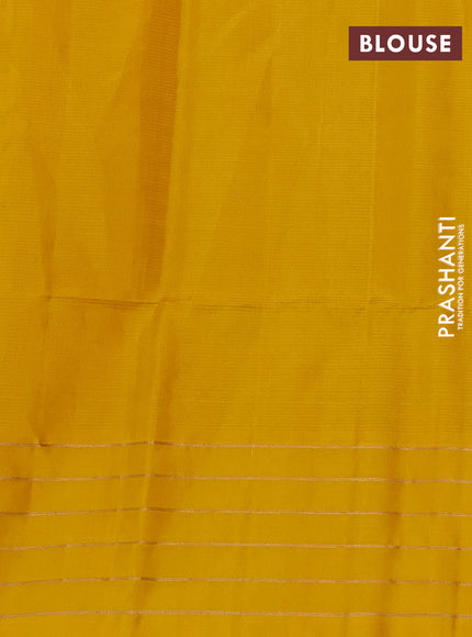 Pure soft silk saree purple and mustard yellow with allover zari woven buttas and zari woven border