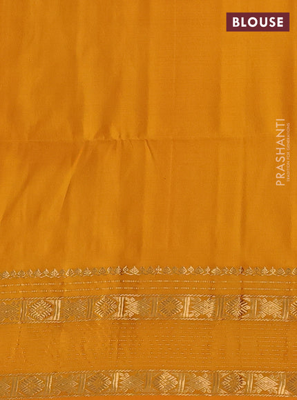 Pure soft silk saree deep wine shade and mango yellow with allover zari woven buttas and zari woven border