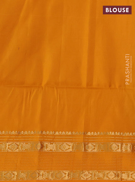Pure soft silk saree violet and mango yellow with allover zari woven buttas and zari woven border