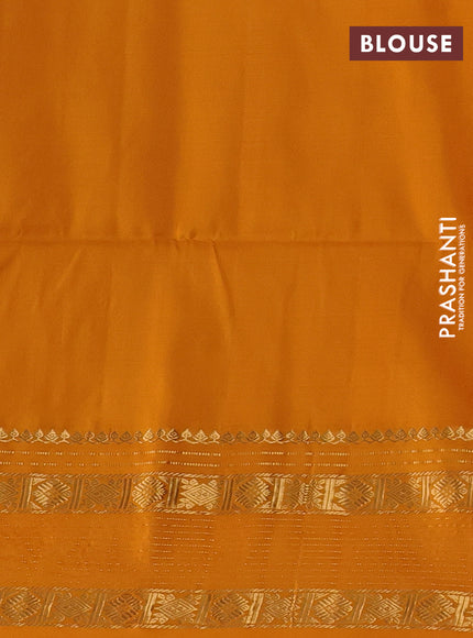 Pure soft silk saree pink and mango yellow with zari woven buttas and zari woven border