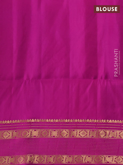 Pure soft silk saree cs blue and magenta pink with allover zari woven buttas and zari woven border