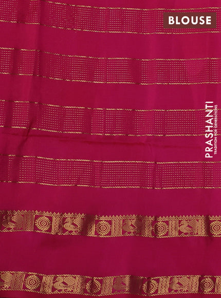 Pure soft silk saree teal green and pink with allover zari weaves & buttas and rettapet zari woven border