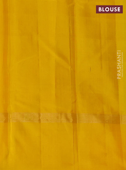 Pure soft silk saree multi colour and mustard yellow with allover paalum pazhamum checked pattern and zari woven simple border