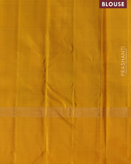 Pure soft silk saree multi colour and mustard yellow with allover paalum pazhamum checked pattern and zari woven simple border