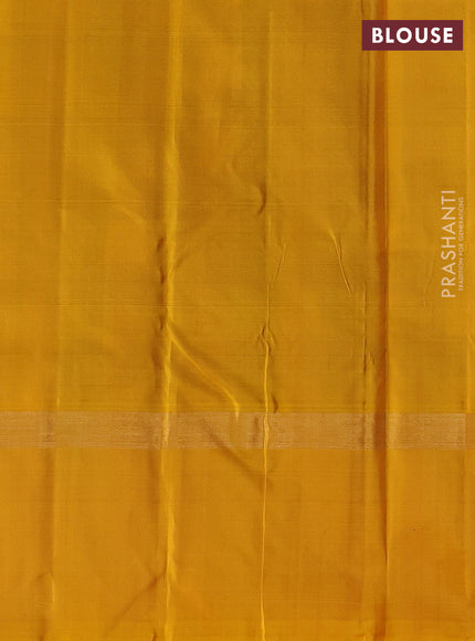 Pure soft silk saree multi colour and mustard yellow with allover paalum pazhamum checked pattern and zari woven simple border
