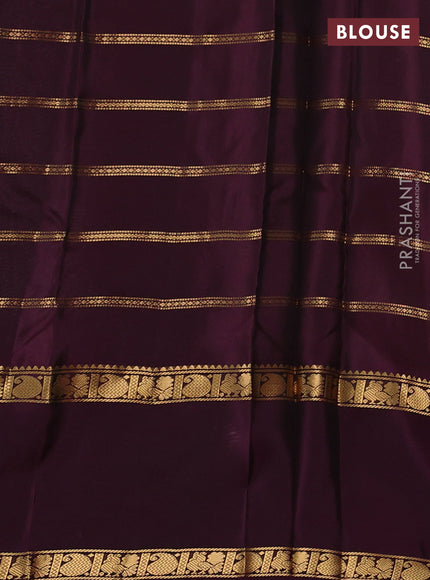 Pure soft silk saree teal blue and deep wine with allover zari weaves pattern and long rettapet zari woven border