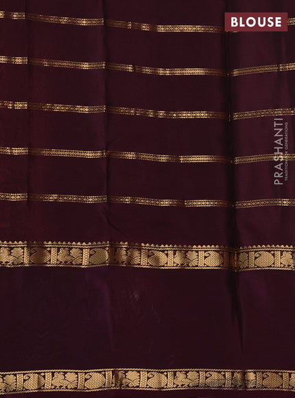 Pure soft silk saree orange and deep wine with allover zari weaves pattern and long rettapet zari woven border