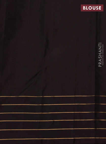 Pure soft silk saree light green and coffee brown with zari woven buttas and zari woven border