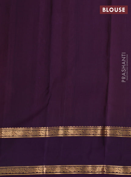 Pure soft silk saree peach orange and purple with allover thread & zari woven buttas and rettapet zari woven border