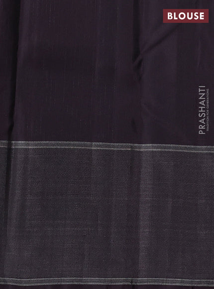 Pure soft silk saree bottle green and wine shade with allover zari weaves and zari woven checked border