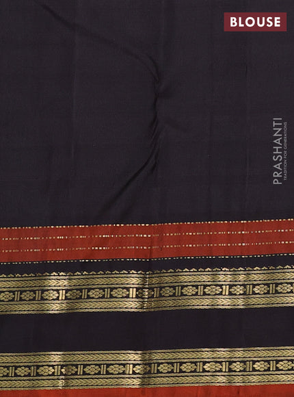 Pure soft silk saree coffee brown and rust shade with thread & zari woven buttas and zari woven border
