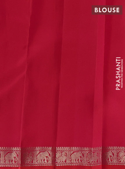 Pure soft silk saree dual shade of pinkish orange with allover zari weaves and zari woven border