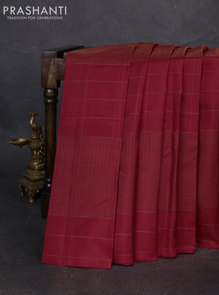 Pure soft silk saree red and yellow with allover zari woven small checked pattern and zari woven checked border
