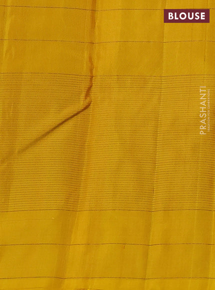 Pure soft silk saree black and yellow with allover zari woven small checked pattern and zari woven checked border