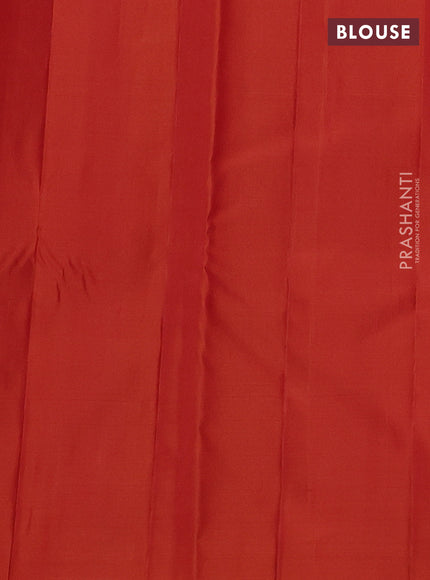 Pure soft silk saree coffee brown and rustic orange with allover silver zari weaves and zari woven butta border