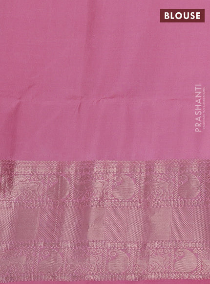 Pure soft silk saree light pink with allover zari woven buttas and long zari woven border