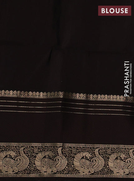Pure soft silk saree pastel purple and coffee brown with zari woven buttas and long zari woven border