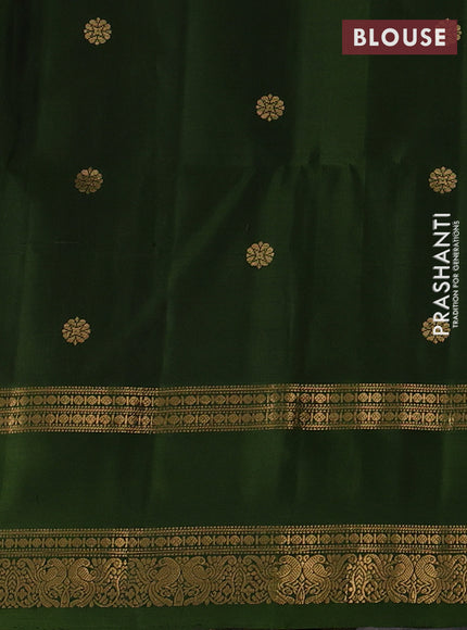 Pure soft silk saree chikku shade and mehendi green with zari woven buttas and rettapet zari woven border