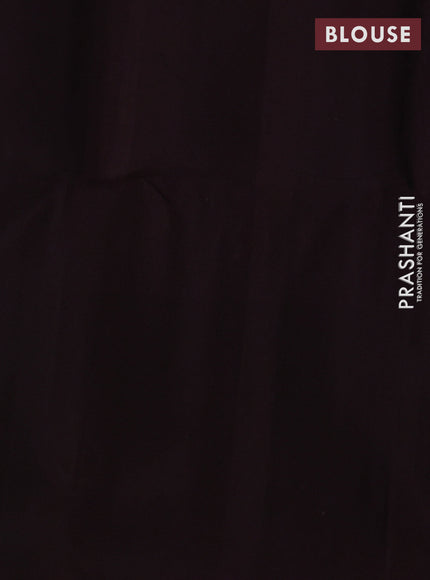 Pure soft silk saree peacock green and deep wine shade with allover weaves and silver zari woven butta border