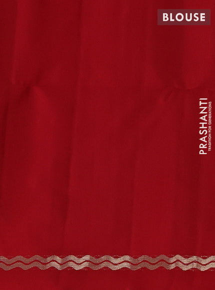 Pure soft silk saree red with zari woven buttas and zari woven simple border