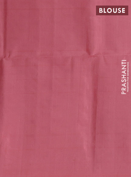 Pure soft silk saree navy blue and mild peach pink with allover checks & zari buttas and piping border
