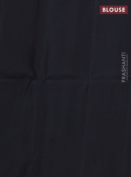Pure soft silk saree black with plain body and temple design thread woven border