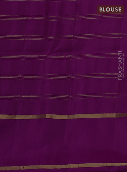 Pure soft silk saree purple with allover zari checks & buttas and rettapet zari woven border