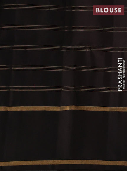 Pure soft silk saree coffee brown with allover zari checks & buttas and rettapet zari woven border