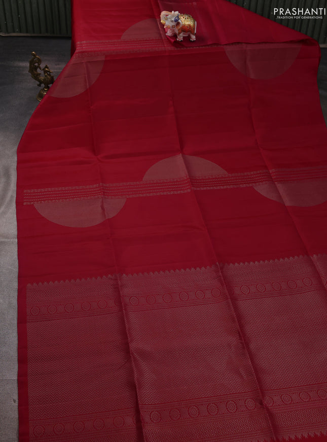 Pure soft silk saree pink with zari woven geometric weaves in borderless style