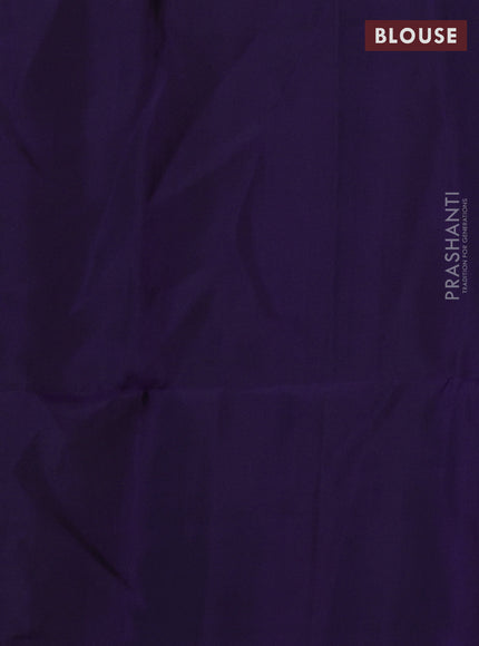 Pure soft silk saree violet with zari woven geometric weaves in borderless style
