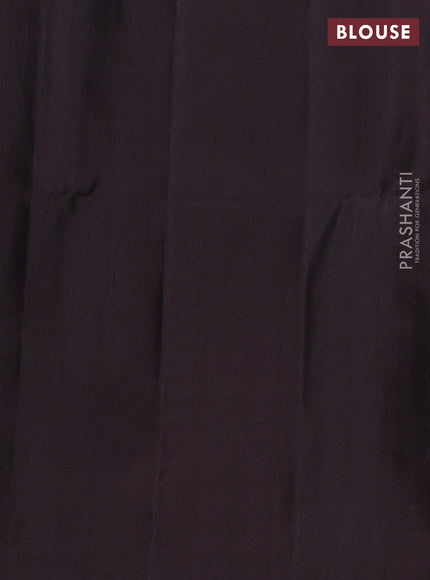 Pure soft silk saree deep coffee brown with zari woven geometric weaves in borderless style