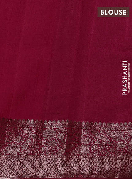 Banarasi semi matka silk saree pink with allover thread & zari weaves and woven border