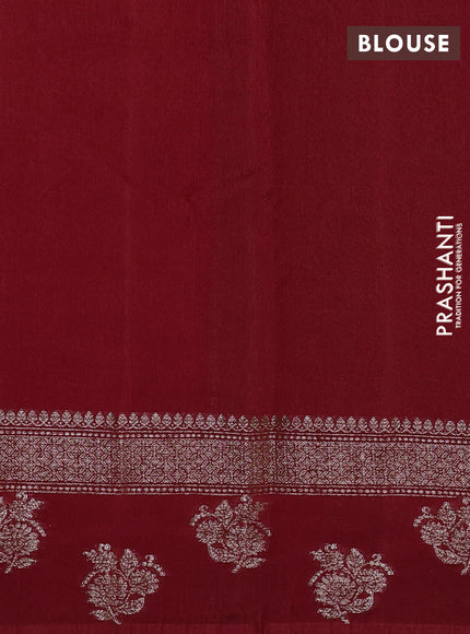 Banarasi semi matka silk saree maroon with allover thread & zari weaves and woven border
