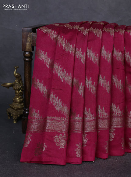 Banarasi semi matka silk saree pink with allover thread & zari weaves and woven border
