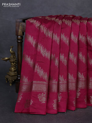 Banarasi semi matka silk saree pink with allover thread & zari weaves and woven border